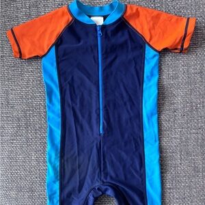Hanna Andersson Blue and Orange Swimsuit Size 80 (12-18 months)